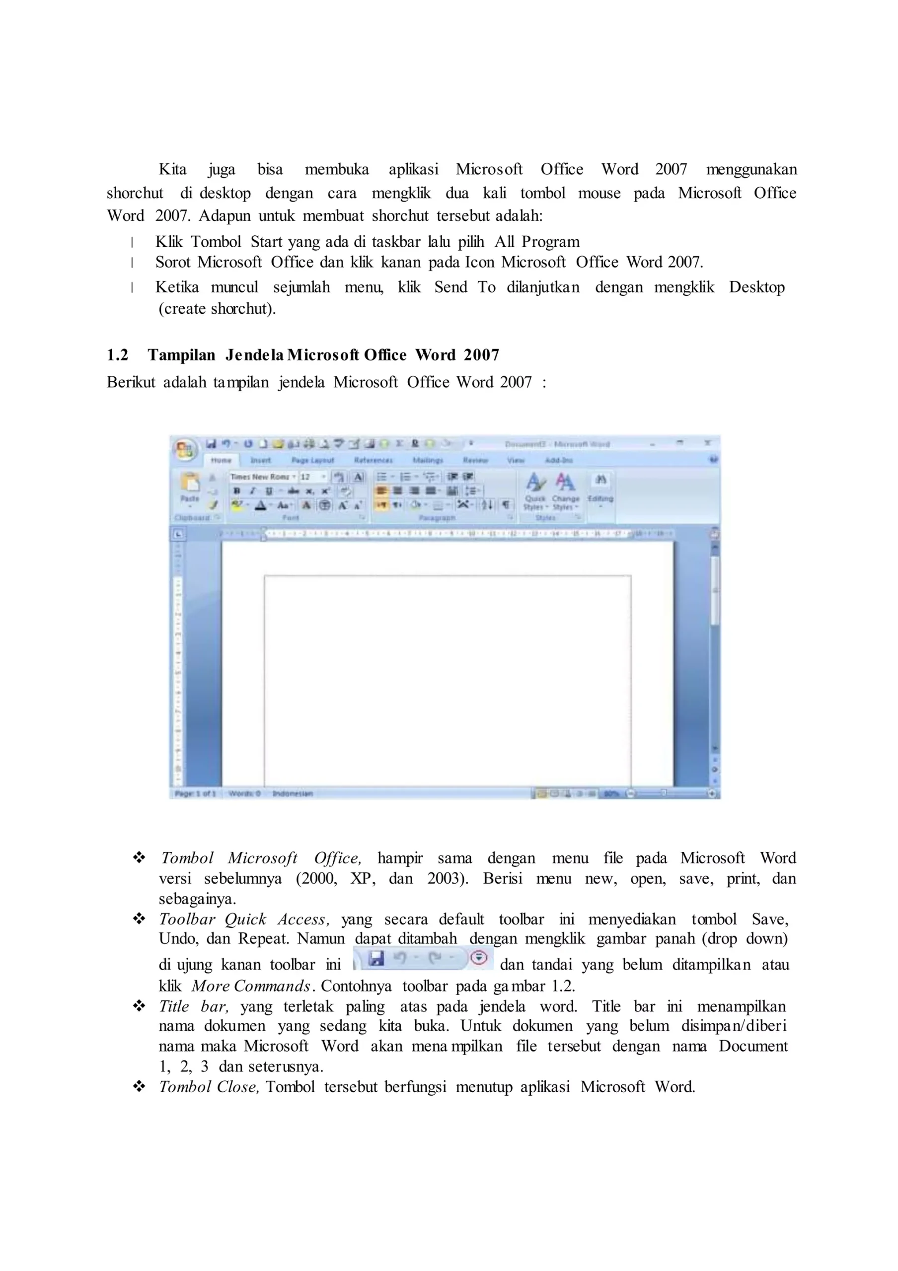 Pengenalan microsoft office word 2007 DOCX Pengenalan microsoft office word 2007 DOCX