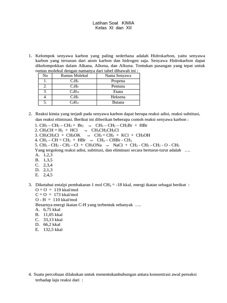 5 Contoh Soal Kimia Kelas 12 Tentang Periode 3 dan 4 yang Wajib Dikuasai Siswa