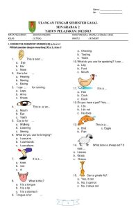 Menyongsong UTS Bahasa Inggris Kelas 1 SD