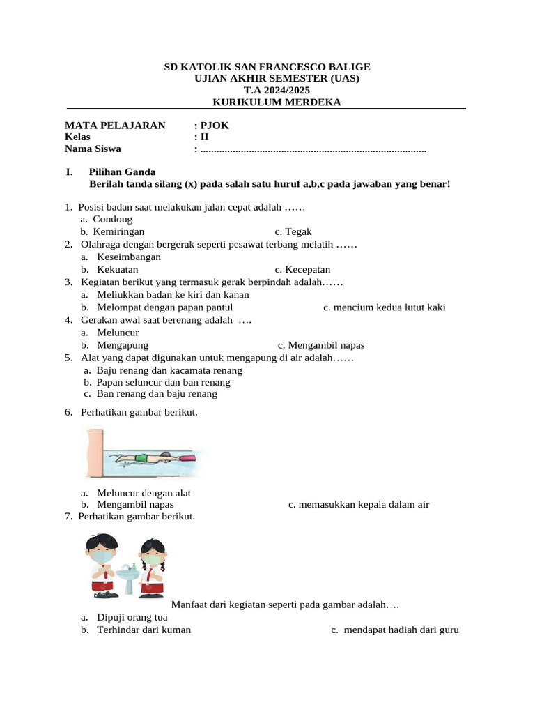 5 Fakta Penting Soal PTS PJOK Kelas 2 Semester 1 K13 yang Wajib Guru Tahu Sebelum Ujian