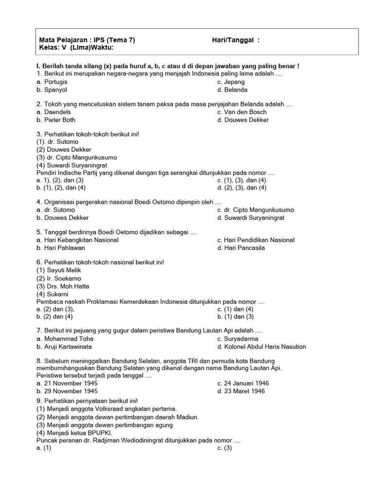 10 Contoh Soal IPS Kelas 5 Tema 7 Semester 2 Ternyata Mudah Dipahami Siswa