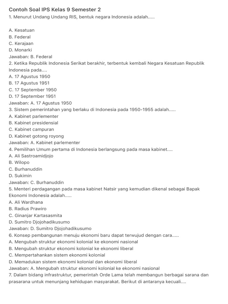 Contoh Soal IPS Kelas 9 Bab 2 Kurikulum 2013: 7 Tipe Soal Ternyata Sering Muncul di Ujian 2026