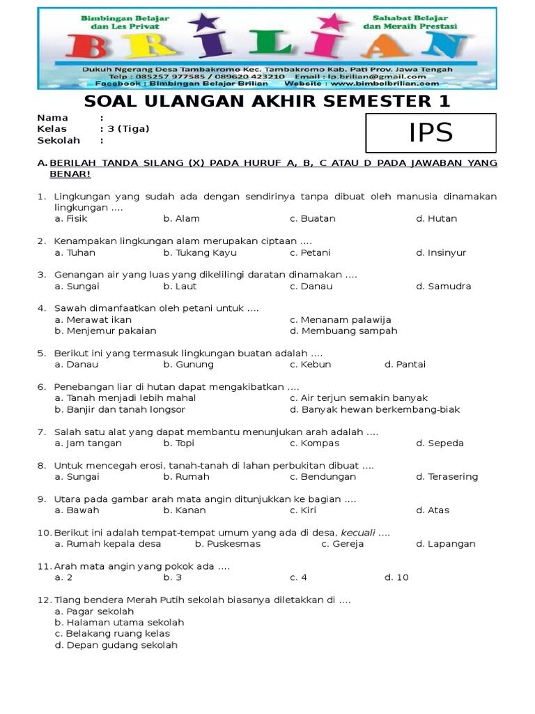 Rahasia Sukses Belajar! kumpulan soal singkat ips kelas 3 sd Lengkap dengan Kunci Jawaban
