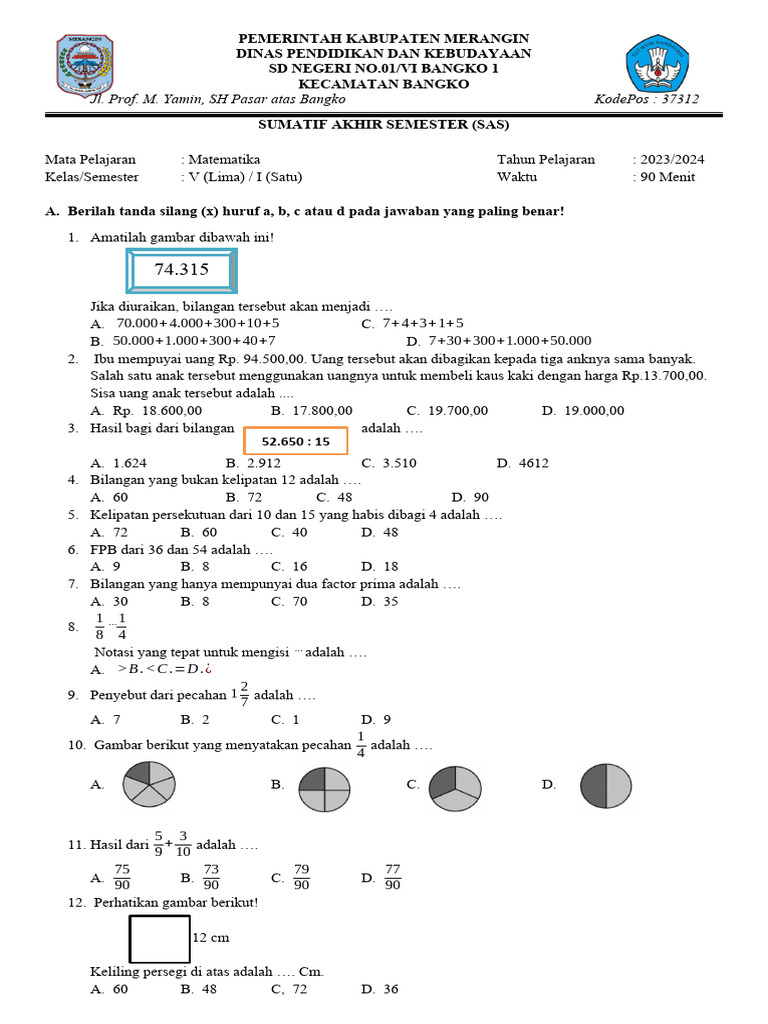 Ternyata Ini 5 Soal Kelas 5 Matematika Semester 1 yang Sering Muncul di Ujian, Wajib Kamu Kuasai Sebelum Terlambat