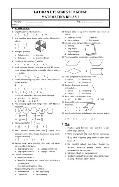 7 Cara Cepat Kuasai Kisi-Kisi Soal UKK Matematika Kelas 3 SD Semester 2 Sebelum Ujian 7 Cara Cepat Kuasai Kisi-Kisi Soal UKK Matematika Kelas 3 SD Semester 2 Sebelum Ujian