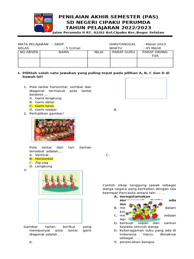 Rahasia Menjawab soal sbdp tema 4 kelas 5 sub tema 3 Agar Nilai Kamu Sempurna